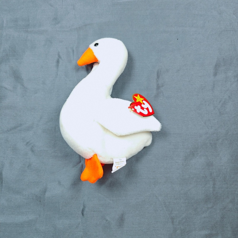 Ty Beanie Baby Gracie the Swan White Orange Bird Plush 1996 Style 4126